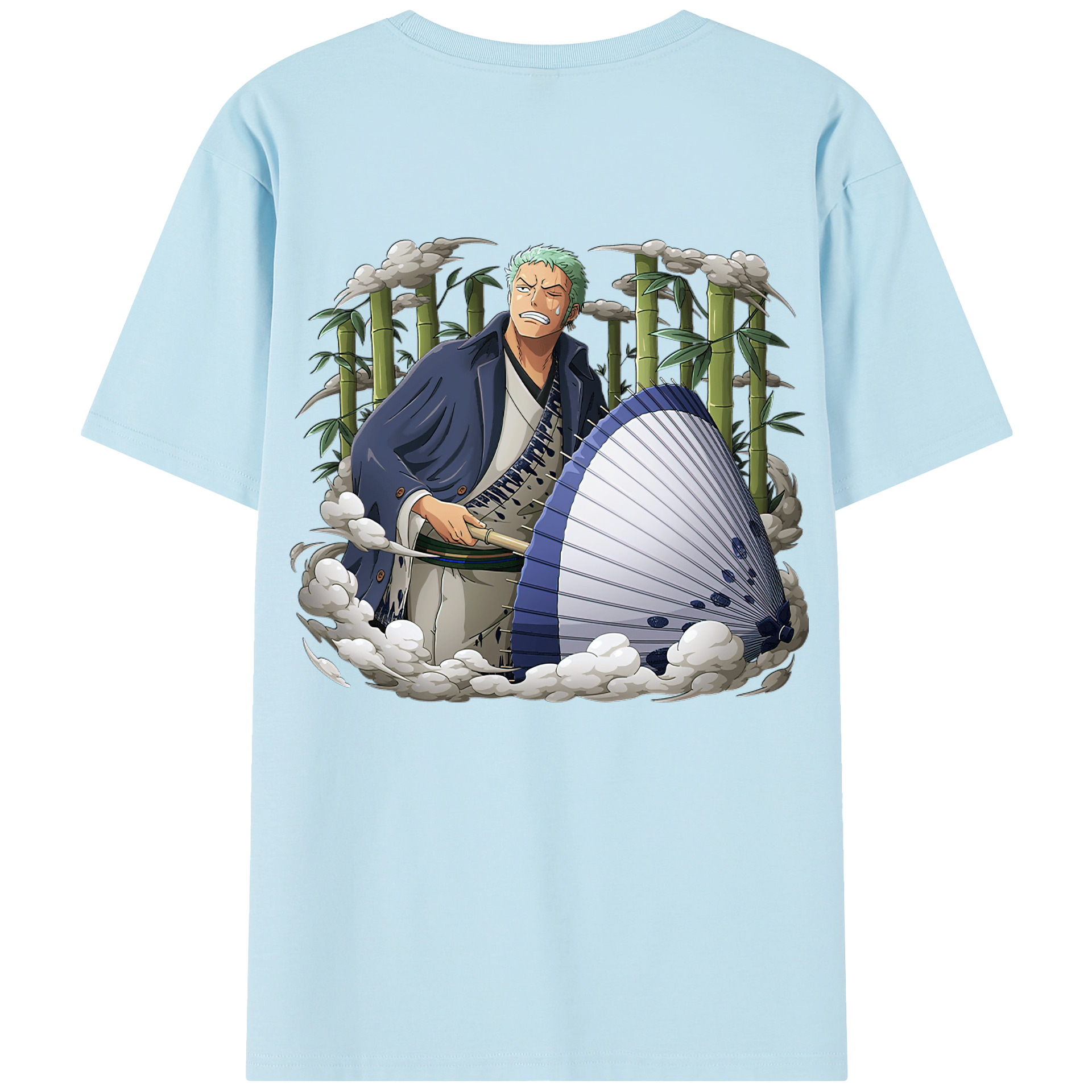 ワンピース ロロノア・ゾロ ONE PIECE Roronoa Zoro 綿100％半袖Tシャツ（背面プリント）